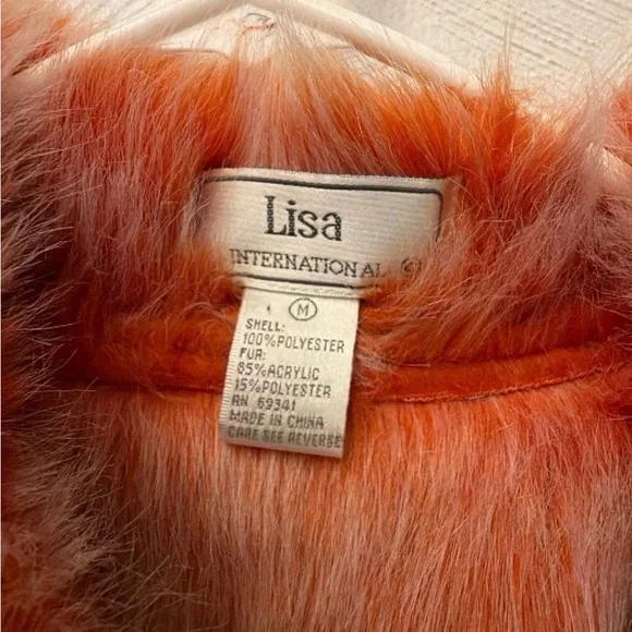 Vintage Orange Faux-Fur Trim Jacket - Picture 2 of 2